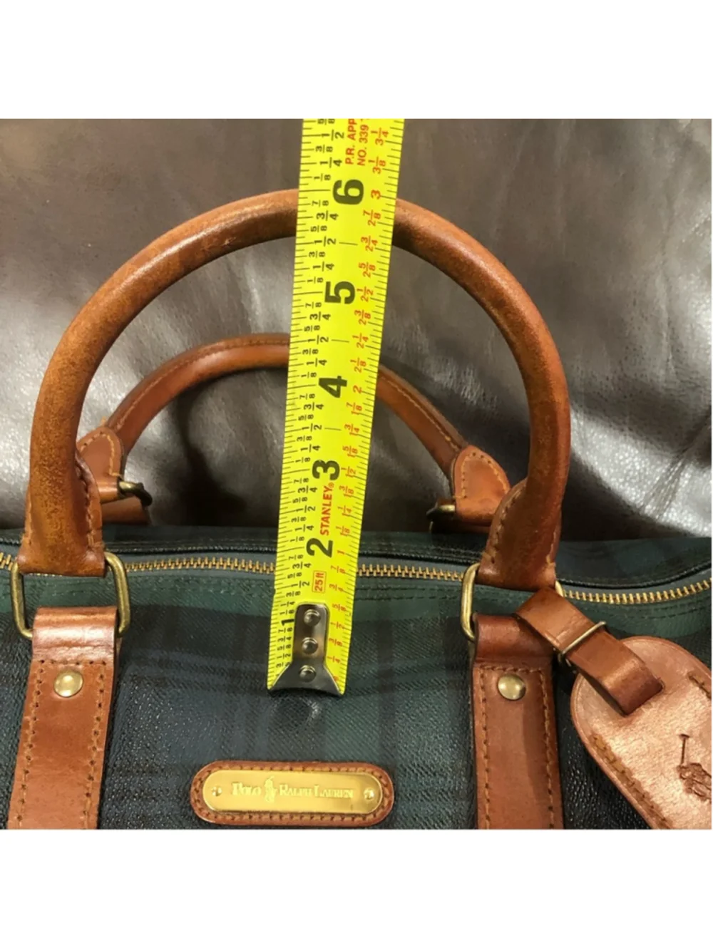 RALPH LAUREN Black Watch Plaid Boston Weekend Travel Duffle Doctors Bag 40cm